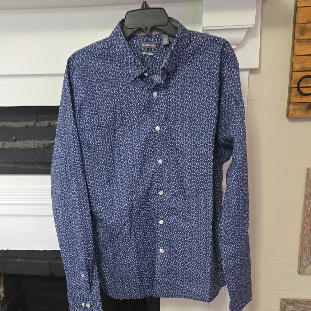 Van Heusen Blue Patterned Shirt - Picture 1 of 13